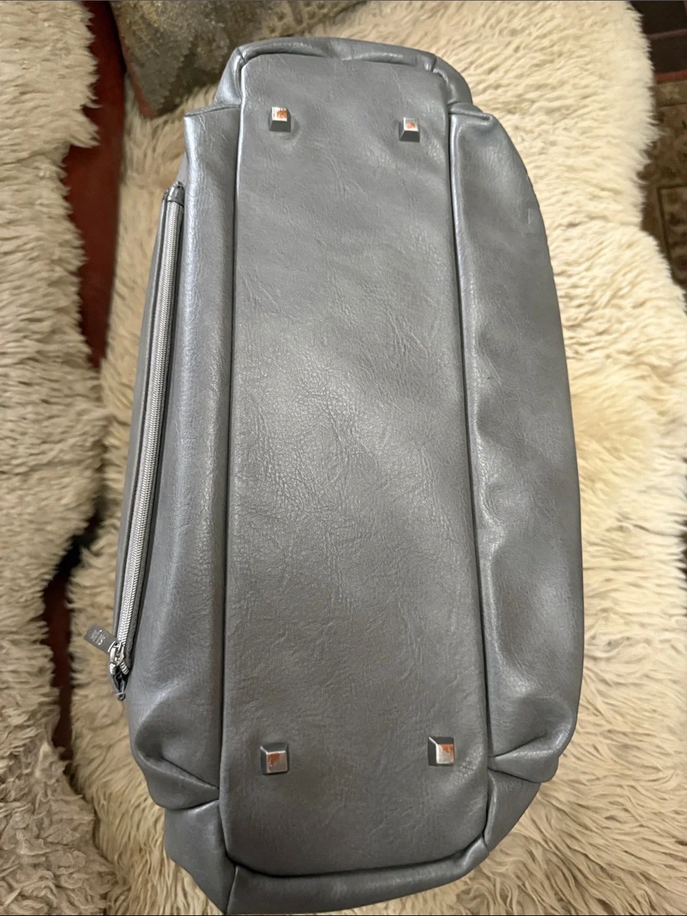 BEIS Gray Convertible Diaper Tote with Chain Detail